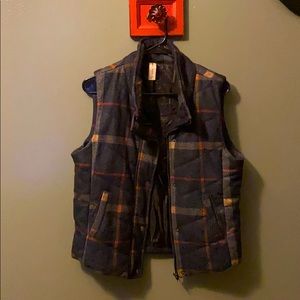 Navy Plaid Vest